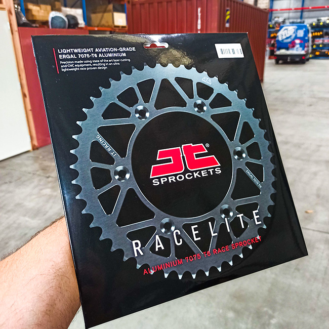 Rear Sprocket JT 43T Racelite Aluminium racing 7075 T6 ERGAL Black