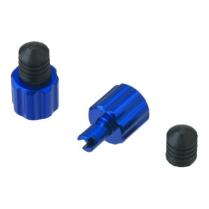 DRC AIRVALVE CAP W/VALVE WRENCH 2PCS BLUE - Image 1