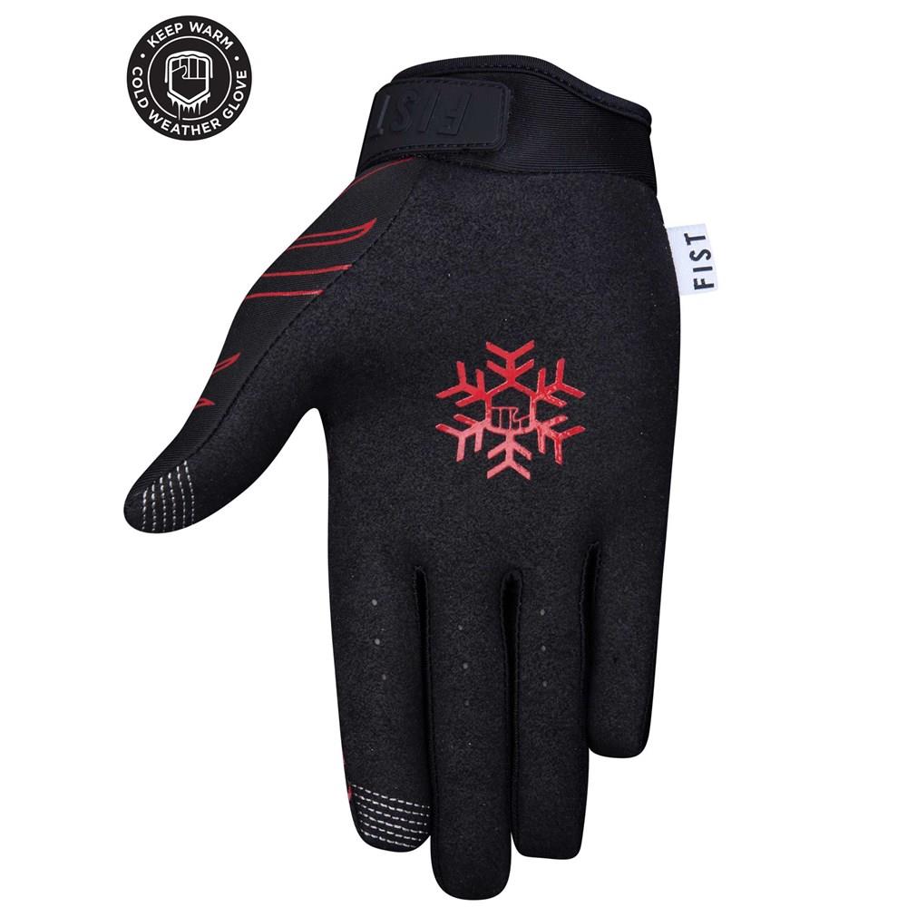 Fist Flame Frosty Fingers Cold Weather Gloves Youth Red