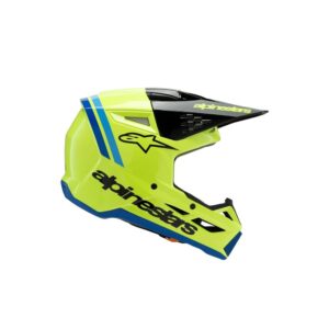 Alpinestars S-M3 Youth Motocross Helmet Radium Yellow Fluoro/Black/Blue Gloss - Image 1
