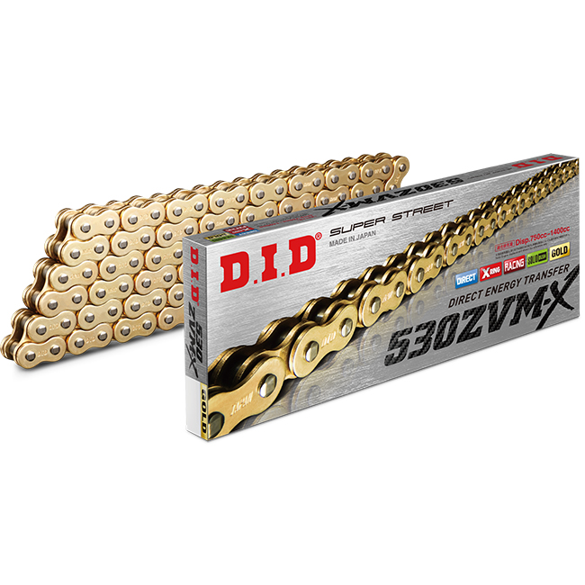 530ZVMX x 110ZB ZJ solid bush X'Ring DID chain w/rivet     [AC]