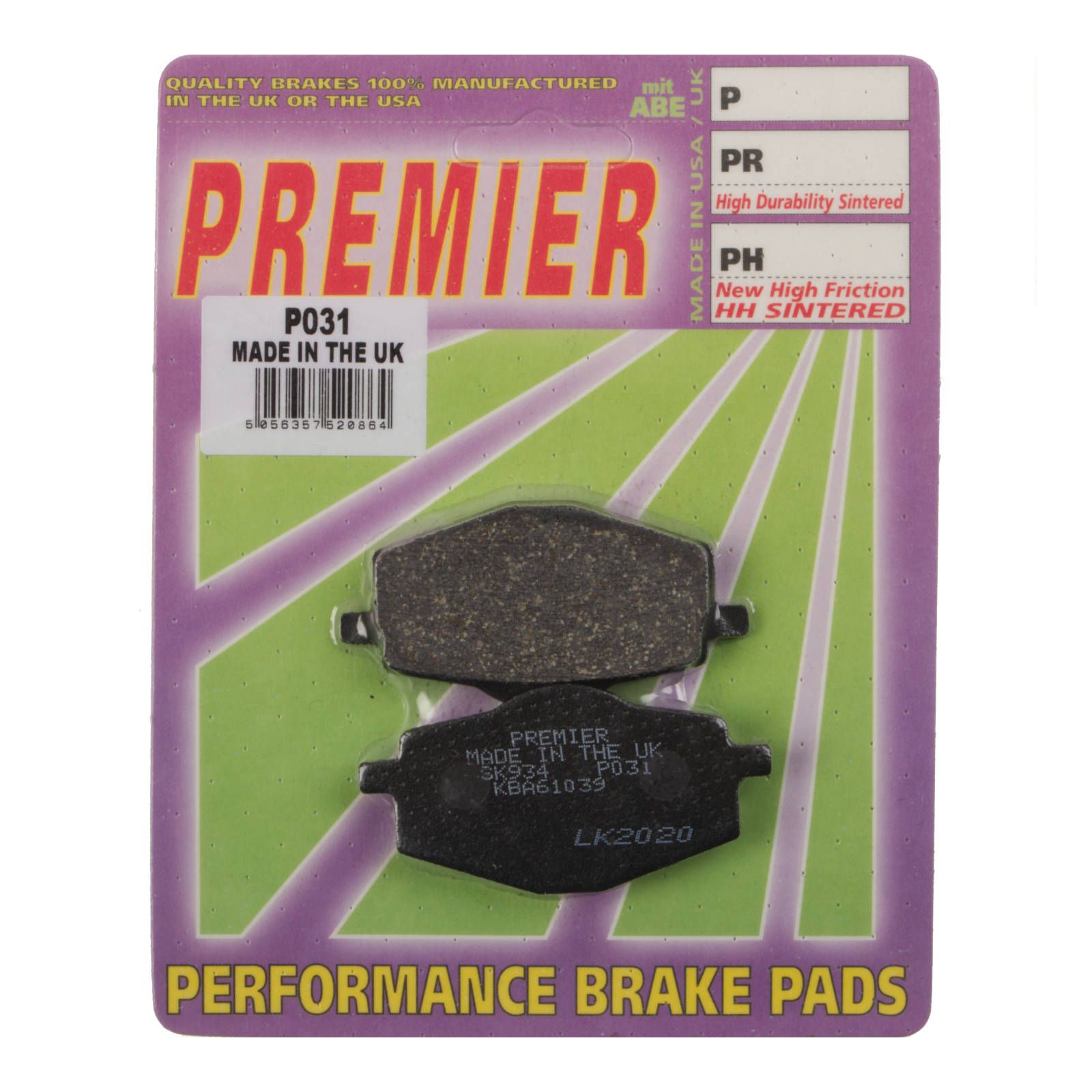 PREMIER BRAKE PADS P031 - YAM - Image 1