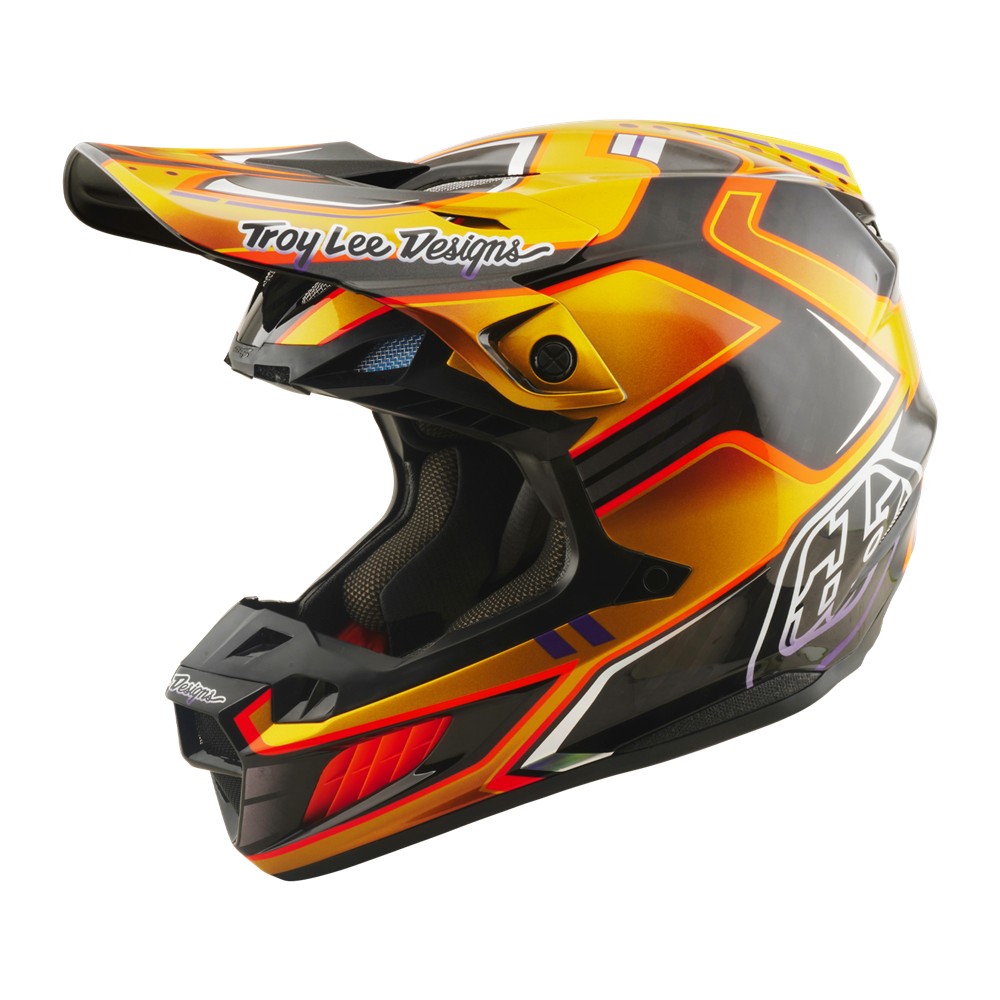 Troy Lee Designs SE5 ECE Carbon Motocross Helmet Crest Gold