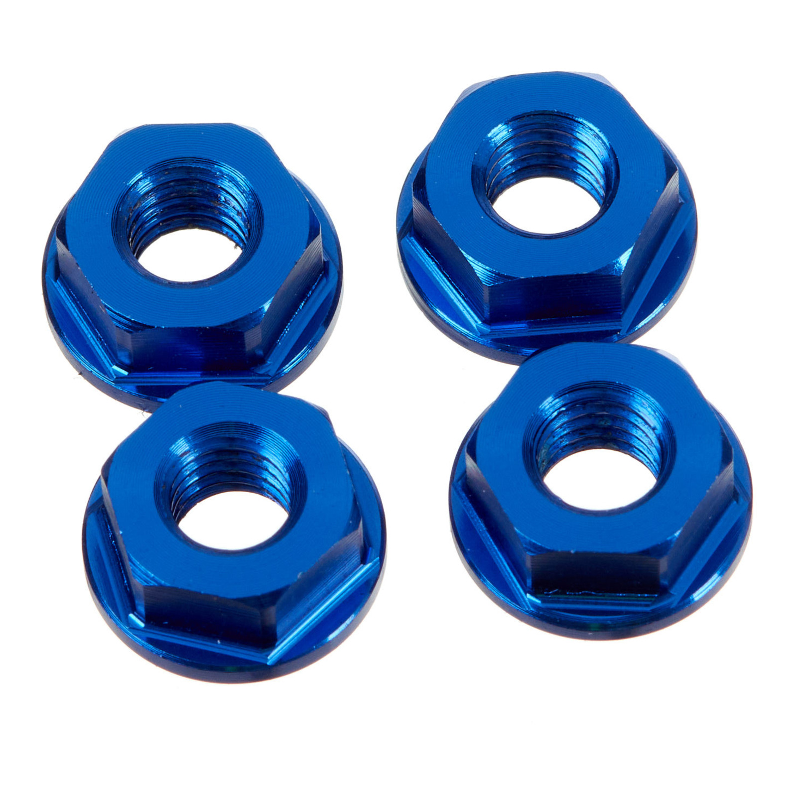 DRC ALUMINUM M6 FLANGE NUTS BLUE 4PCS - Image 2