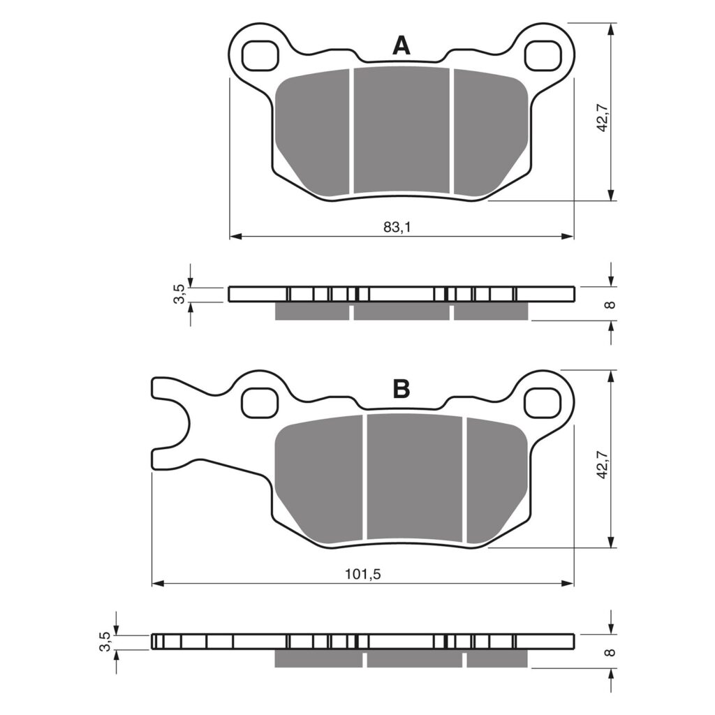 BRAKE PADS GOLDFREN OFFROAD RACING GF375 - K5 ( PR510 )
