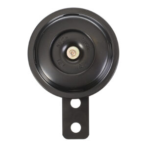 Whites 12v Horn - Round Black - 70mm Diameter - 110db - Image 1