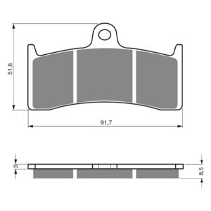 BRAKE PADS GOLDFREN SINTERED SPORTS GF126 - S3 ( PH230 ) - Image 1