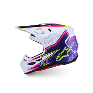 Alpinestars S-M7 Blaster Motocross Helmet Purple/Pink/White Gloss - Image 1