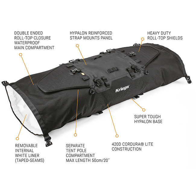 US40 Drypack Kriega bike pack 40litre 100% waterproof