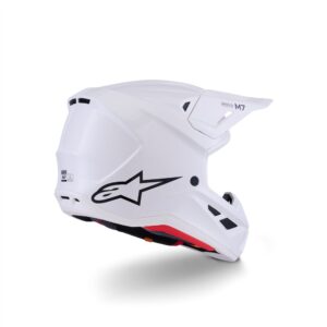 Alpinestars S-M7 Solid Motocross Helmet Gloss White - Image 2