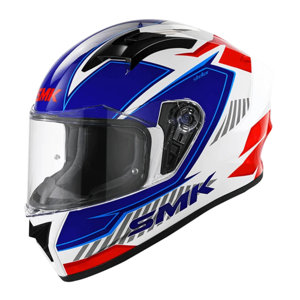 SMK Stellar Adox Road Helmet White/Red/Blue