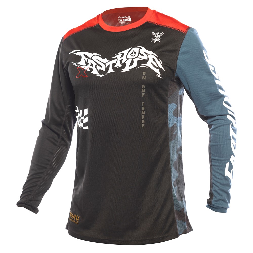 Fasthouse Grindhouse Bereman Motocross Jersey Black/Infrared