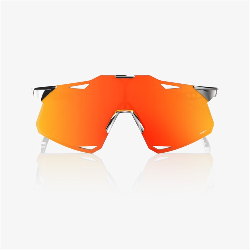 100% Hypercraft Black Chrome Sunglasses HiPER Red Mirror Lens
