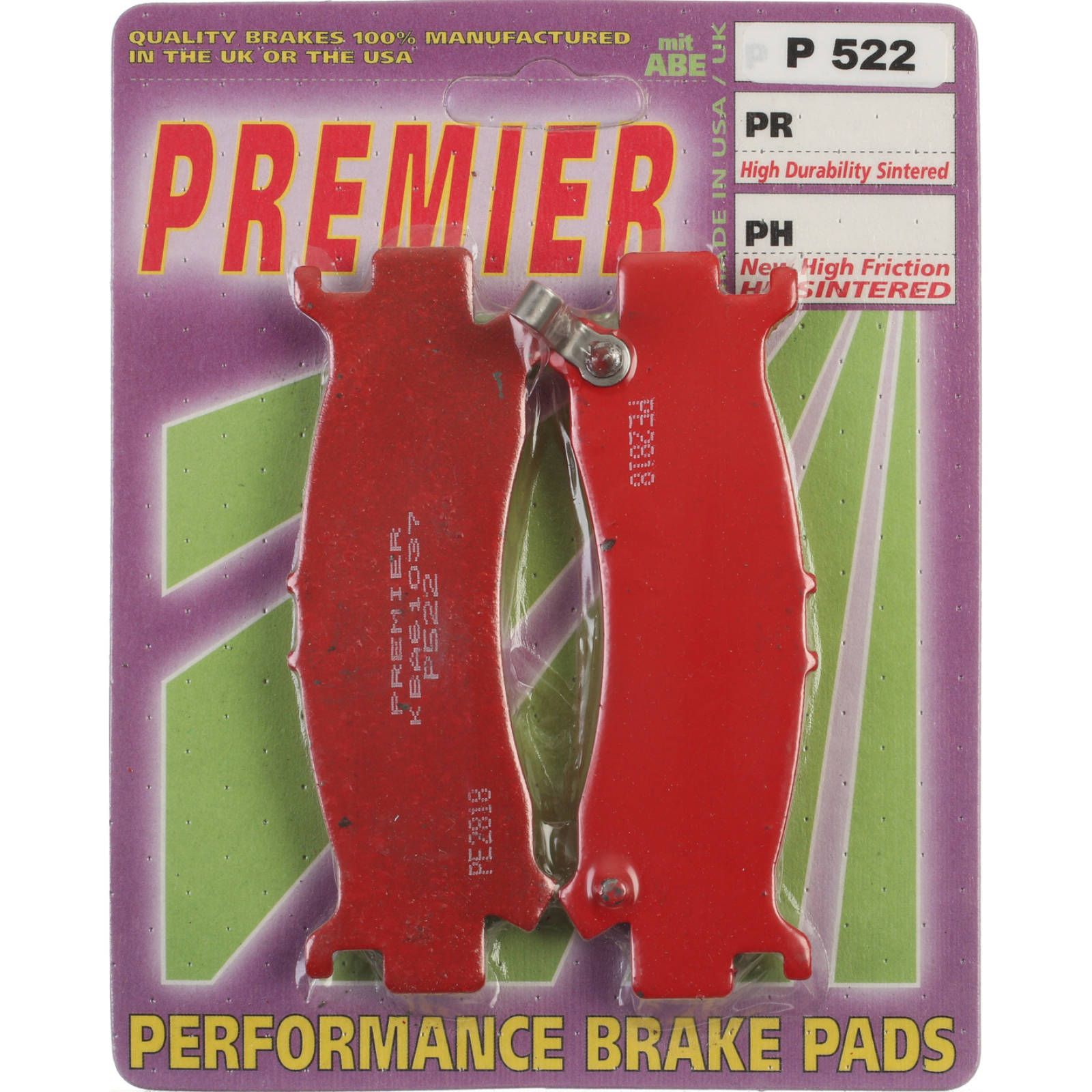 PREMIER BRAKE PADS P522 - HON - Image 1