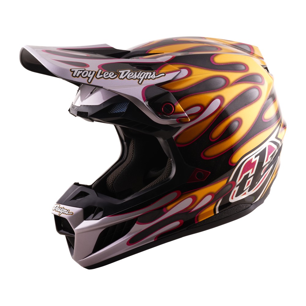 Troy Lee Designs SE5 ECE Carbon Overspray Motocross Helmet Black/Gold