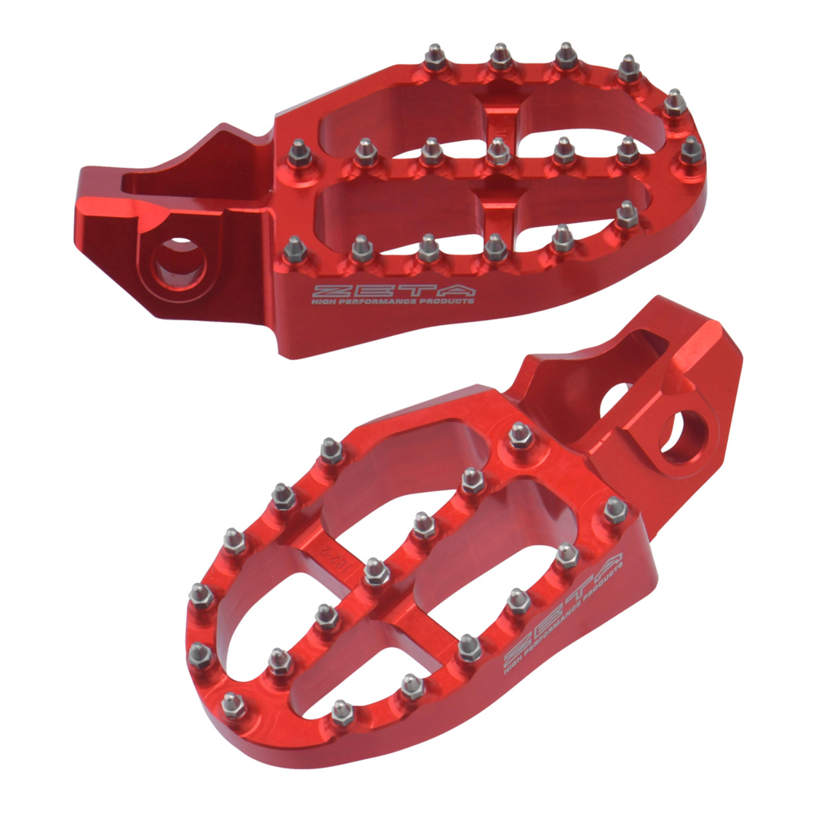 Zeta Aluminium Footpegs GasGas MC/EC - Red - Image 1