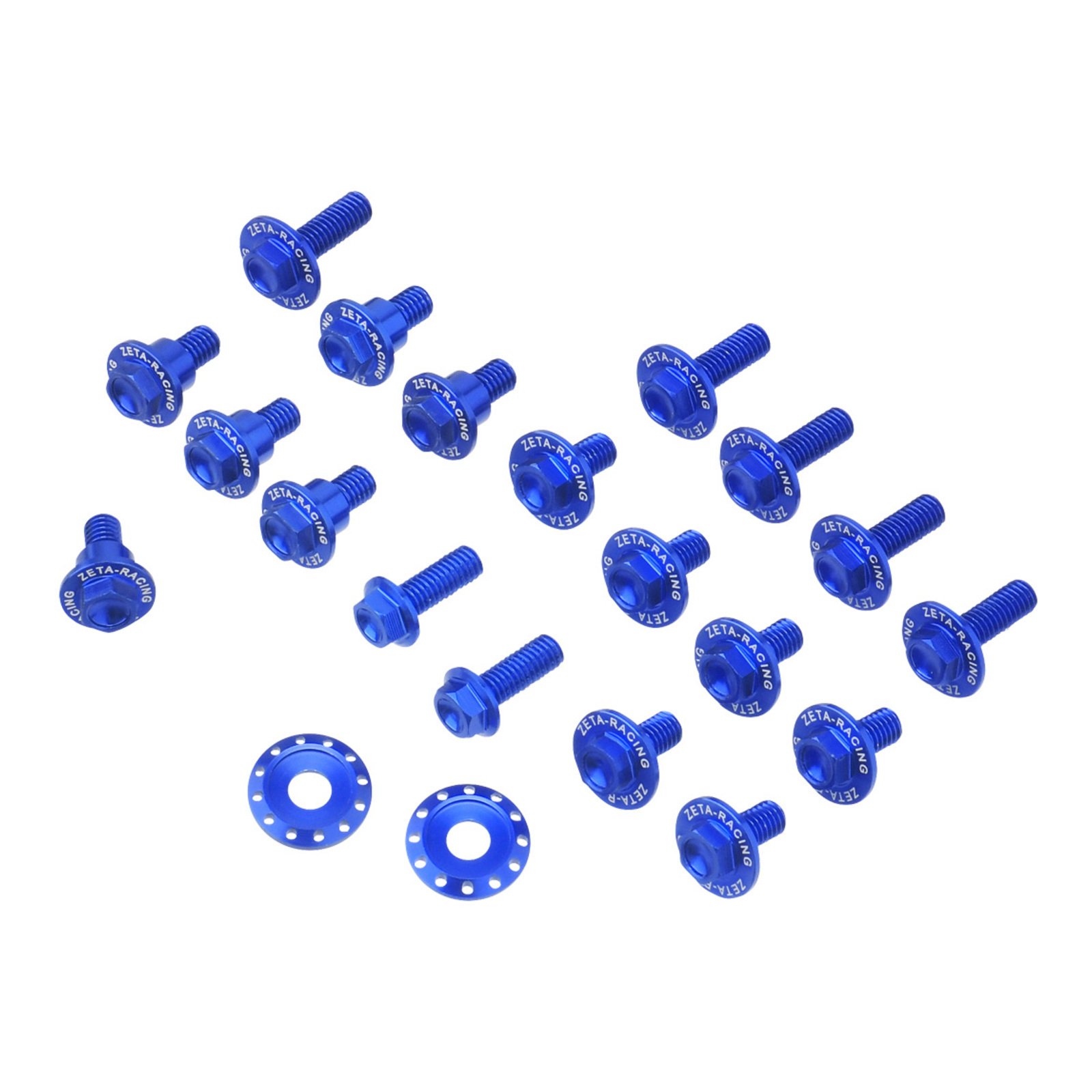 Zeta Aluminum Bolt Set Plastics Yamaha YZ125/250 '22- 21 pcs - Blue - Image 2