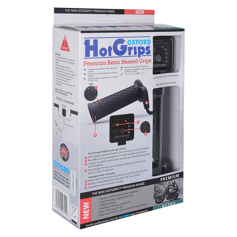 Oxford Hot Grips Premium Retro With V8 Switch