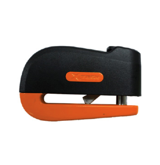 X TECH ALARM DISC LOCK - 10MM PIN ORANGE