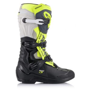 Alpinestars Tech-3 Motocross Boots Black/Cool Grey/Yellow Fluro - Image 4