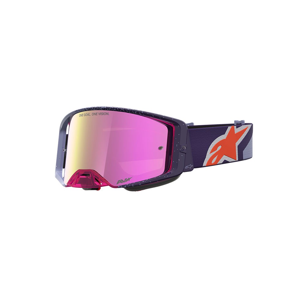 Alpinestars Hiten Motocross Goggles Purple/Red Mirror Pink Lens
