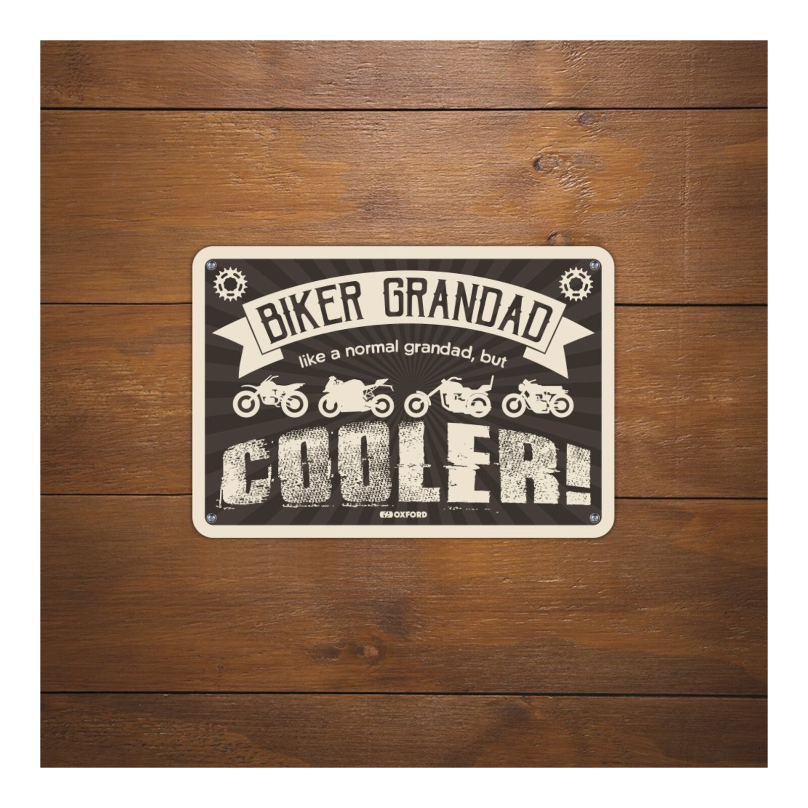 Oxford Garage Metal Sign: "Biker Grandad Cooler" - Image 2