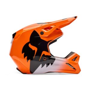 Fox V1 Shield Motocross Helmet Fluro Orange - Image 1