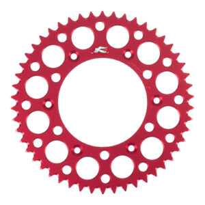 Renthal Sprocket Rear Red 50T Alloy 7075 T6 Grooved - Image 1
