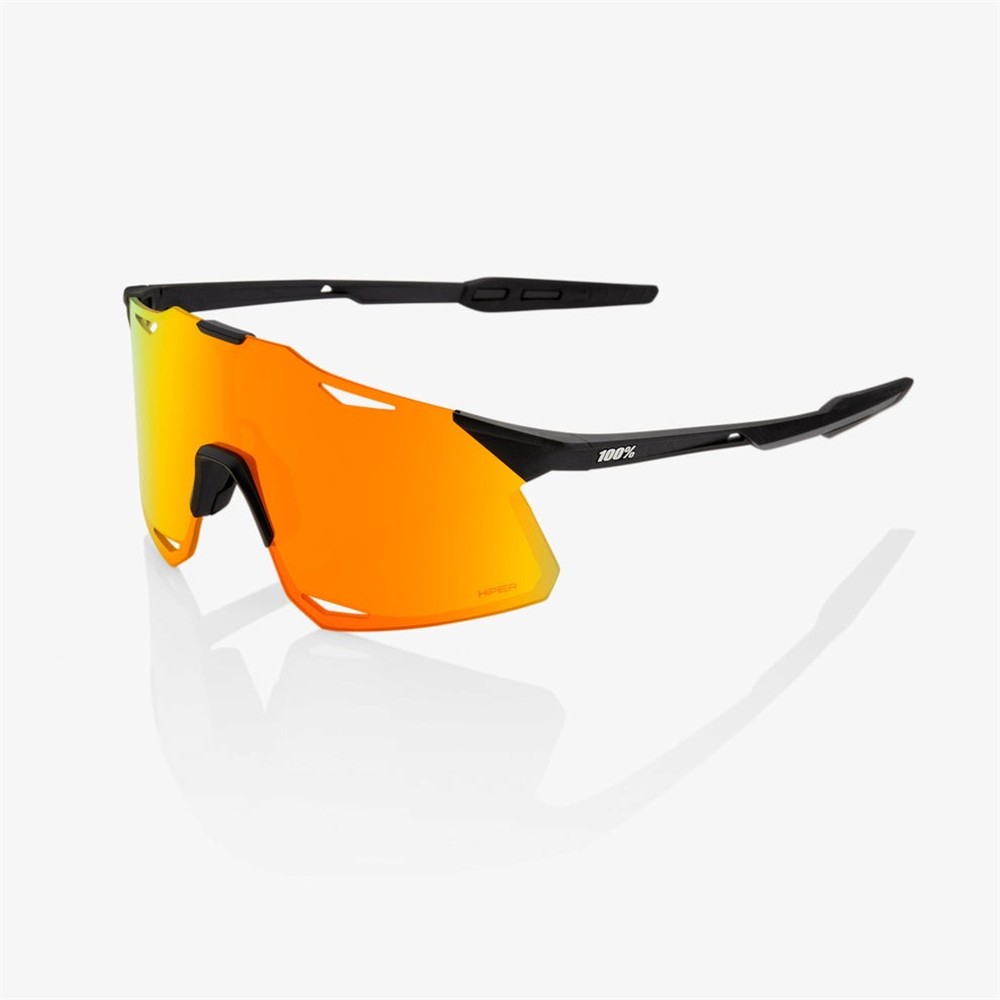 100% Hypercraft Matte Black Sunglasses HiPER Red Mirror Lens