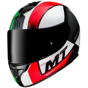MT Rapide Overtake Road Helmet Pearl White/Red/Green - Image 1
