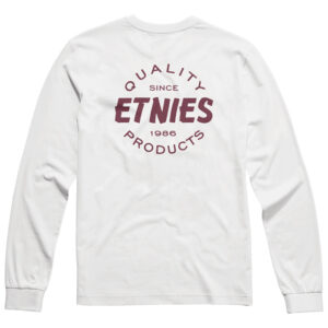 Etnies Quality Long Sleeve Tee White/Burgundy - Image 1