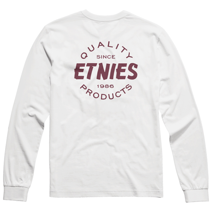 Etnies Quality Long Sleeve Tee White/Burgundy