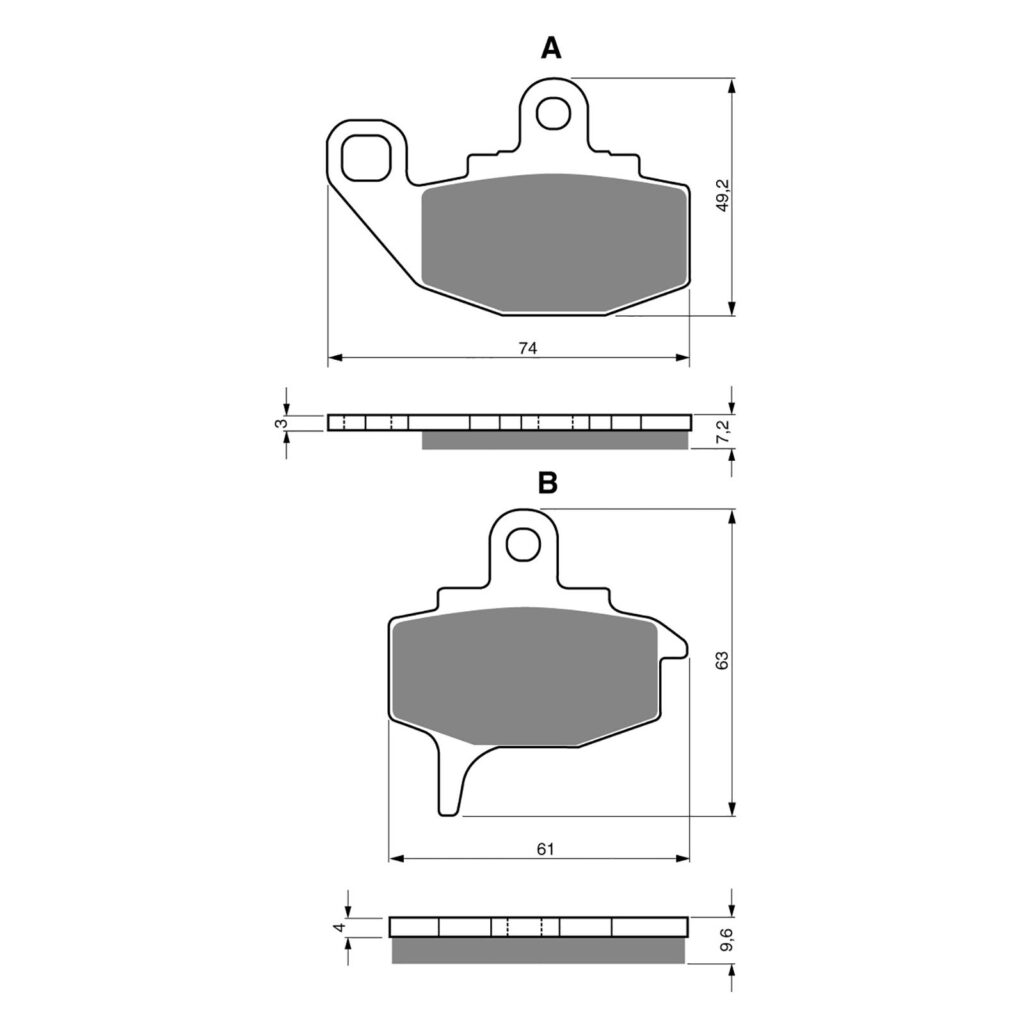BRAKE PADS GOLDFREN OFFROAD RACING GF035 - K5 ( PR44 )