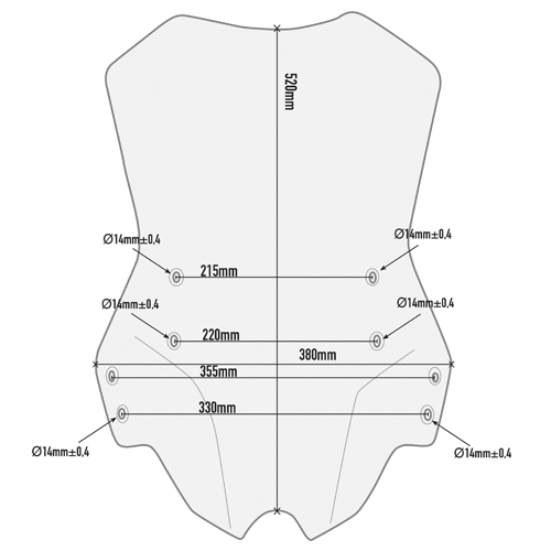 GIVI SCREEN BENELLI TRK502 '17-> / TRK502 X '18-> CLEAR 52x38cm