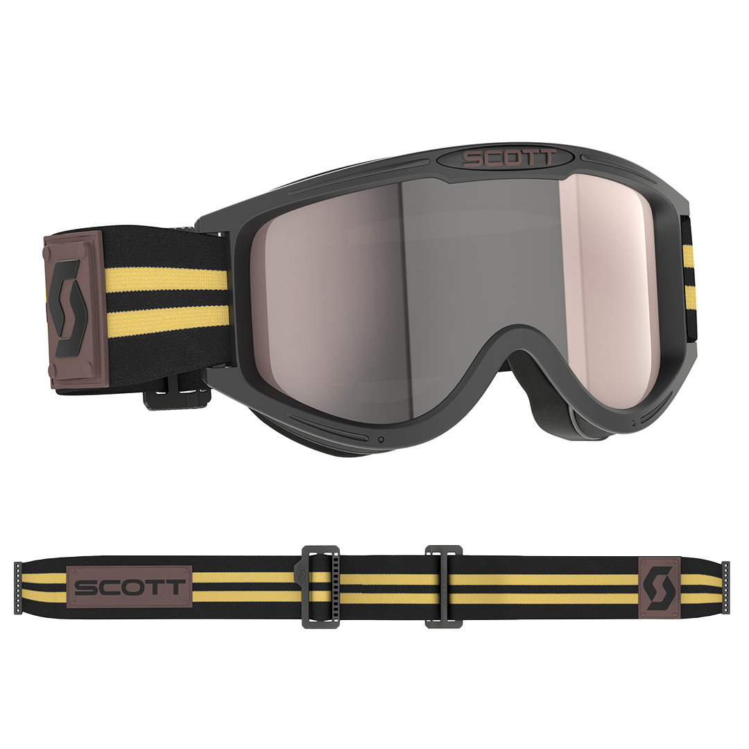 Scott 89X Era Motocross Goggle Black/Beige Silver Chrome Lens - Image 1