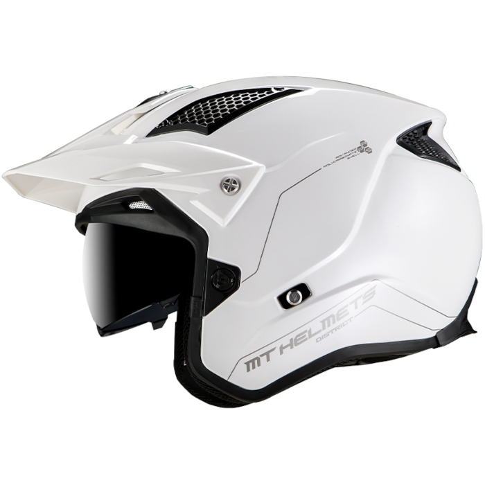 MT District SV Trials Helmet Gloss White