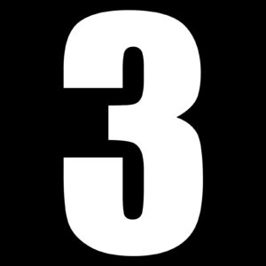 WHITES RACE NUMBER 6in VINYL #3 WHT PKT of 10 - Image 1