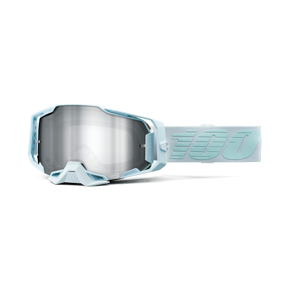 100% Armega Motocross Goggles Fargo - Mirror Silver Flash Lens
