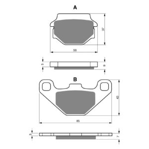 BRAKE PADS GOLDFREN OFFROAD RACING GF084 - K5 ( PR16 ) - Image 1