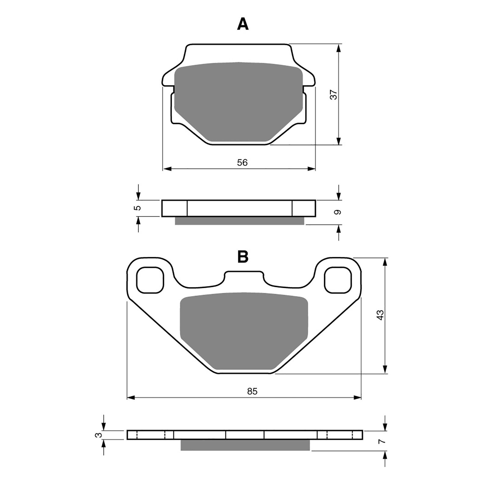 BRAKE PADS GOLDFREN OFFROAD RACING GF084 - K5 ( PR16 ) - Image 1