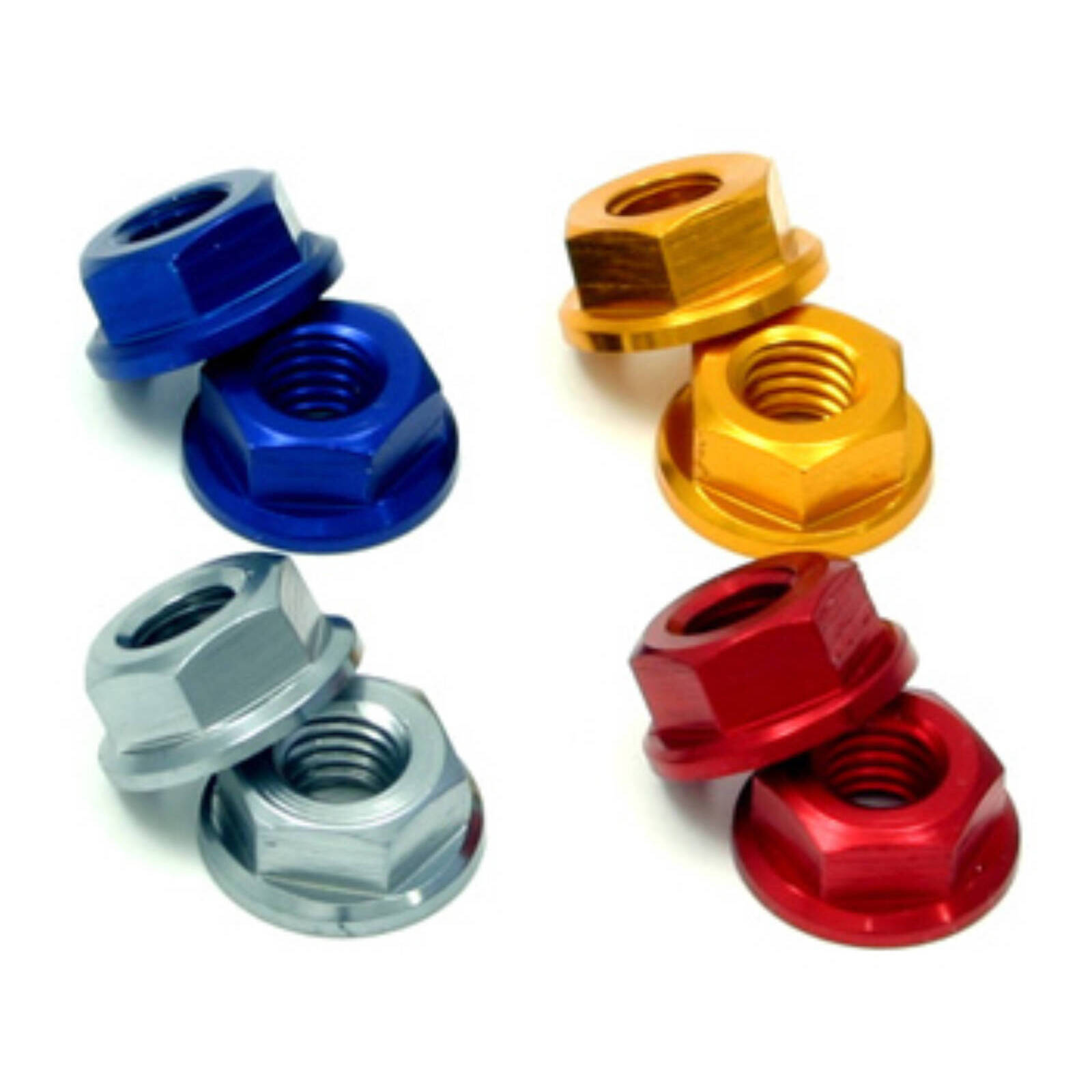 DRC ALUMINUM M6 FLANGE NUTS GOLD 4PCS - Image 1