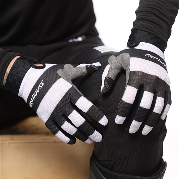 Fasthouse Vapor Jail Bird Motocross Gloves Black/White