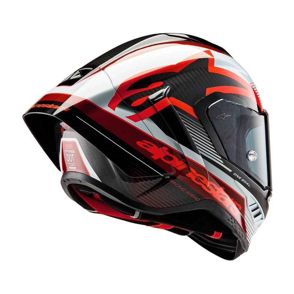 Alpinestars Supertech R10 Road Helmet Team Black Carbon/Red/White Gloss