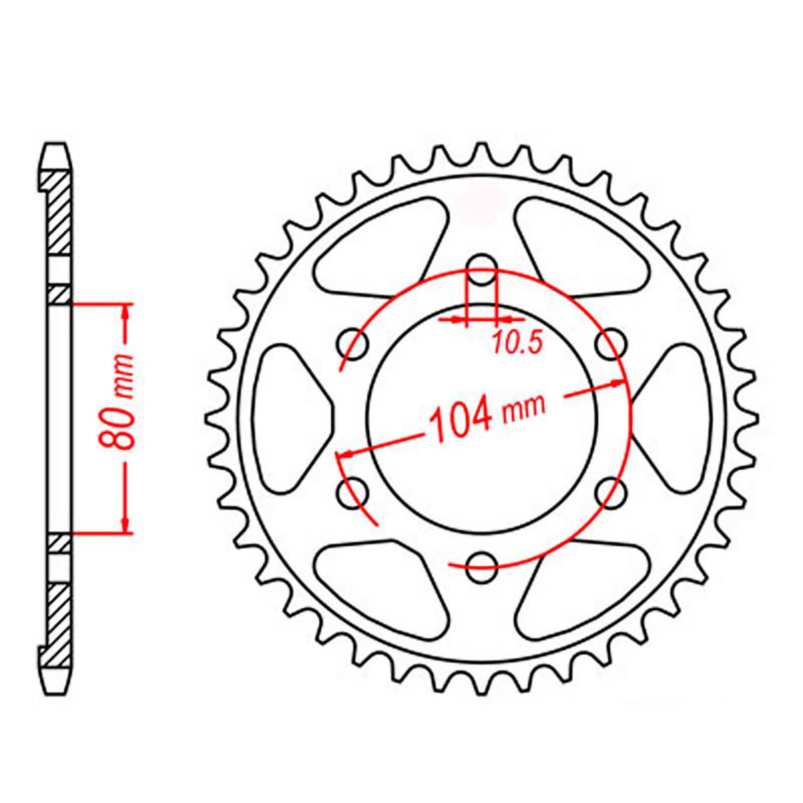 SPKT REAR OE STEEL 1489 40T #525 - Image 1
