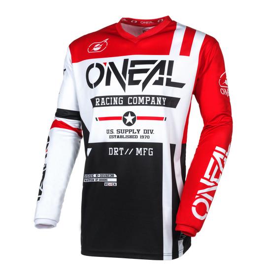 Oneal Element Warhawk Motocross Jersey Black/White/Red