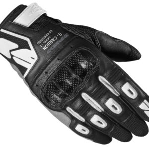 Spidi G-Carbon Leather Short Ladies Road Gloves Black/White - Image 1