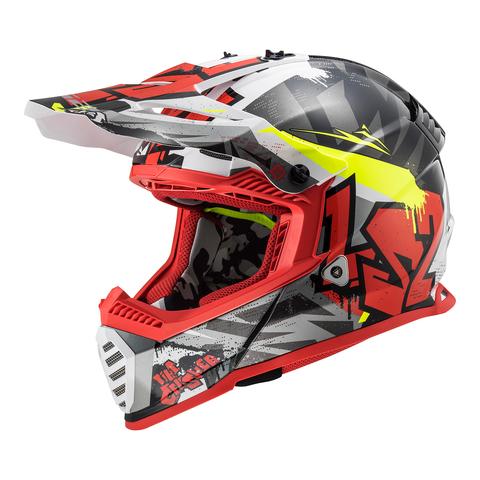 Motocross Helmet LS2 MX437J Fast Mini Evo Youth Crusher Black/Grey/Red
