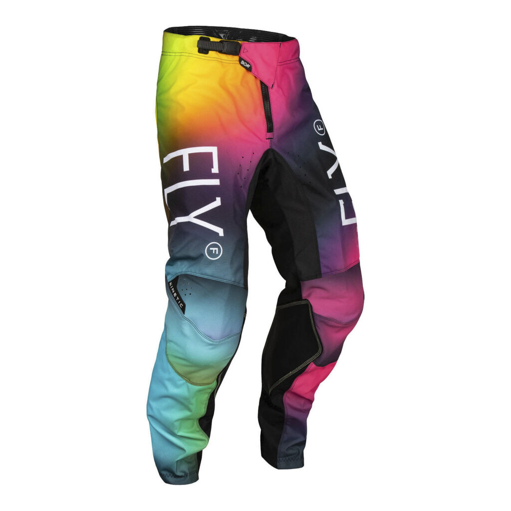 FLY Racing Kinetic Motocross Pants Youth Fuschia / Electric Blue / Hi-Vis
