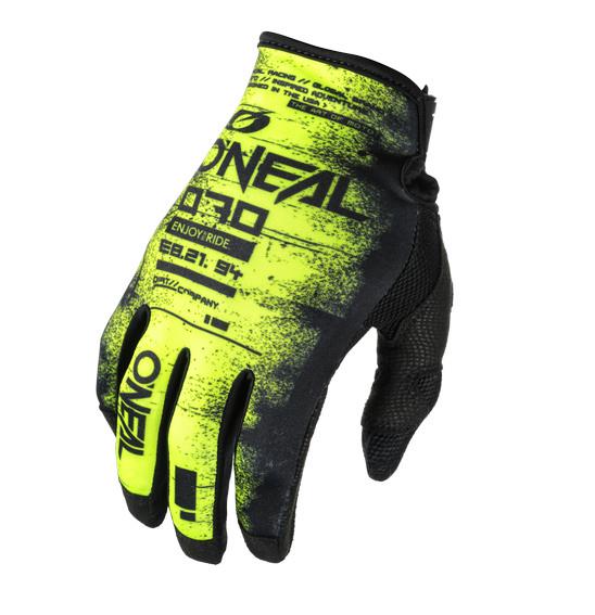 Oneal Mayhem Scarz Motocross gloves Youth Black/Neon-Yellow
