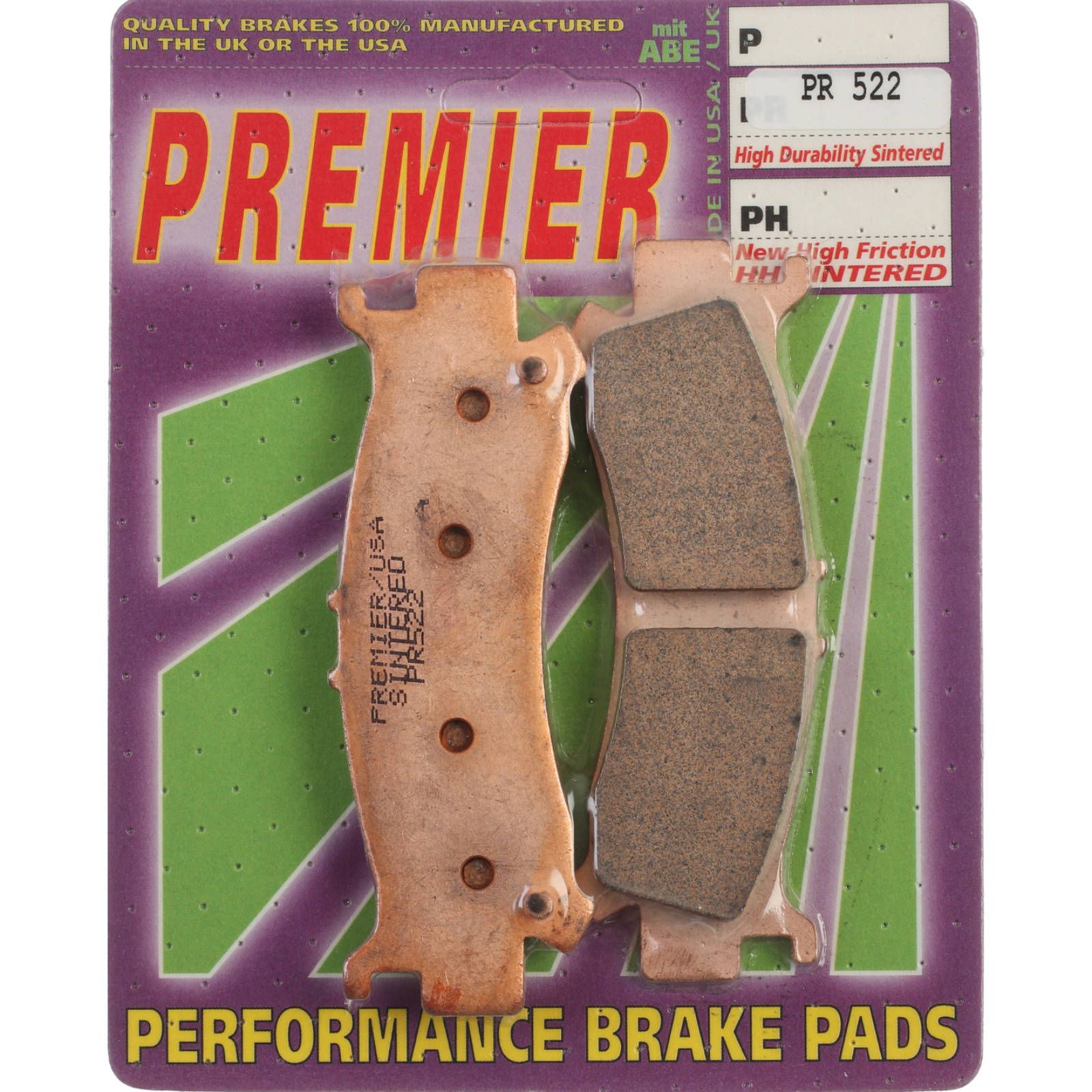PREMIER BRAKE PADS FULL SINTERED PR522 - HON - Image 1